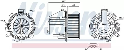 Вентилятор салона CITROËN C5, PEUGEOT 407, NISSENS (87281)