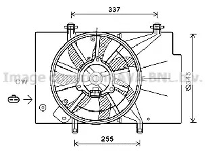 Вентилятор охлаждения двигателя FORD B-MAX, AVA COOLING (FD7582)