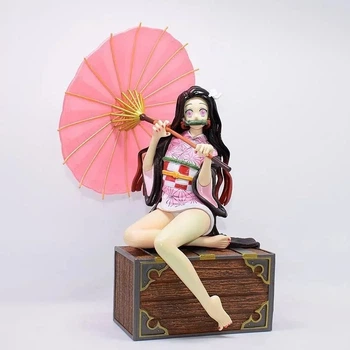 Аниме фигурка Demon Slayer Клинок рассекающий демонов Kamado Nezuko, Незуко с зонтом, 30 см (BDD 0092)