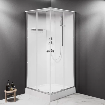 Душевой бокс квадратный с низким поддоном AM.PM X-Joy Square 90×90 см, прозрачное стекло 4 мм, профиль матовый, W94C-403-090MT