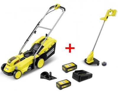 Газонокосилка + триммер аккумуляторная Karcher (LMO 18-33+LTR 18-25) 18В акб 2х2.5А·час 33см 35л