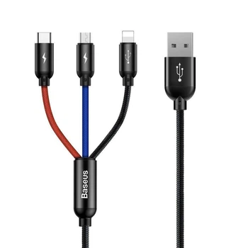 Кабель Baseus Three Primary Colors 3в1, 3.5A, 1.2m (CAMLT-BSY01) 4773020
