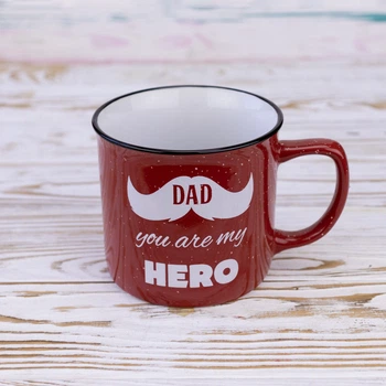 Кухоль для тата Тато ти мій герой - Dad you are my hero 400 мл 12735 (червоний) 4643986