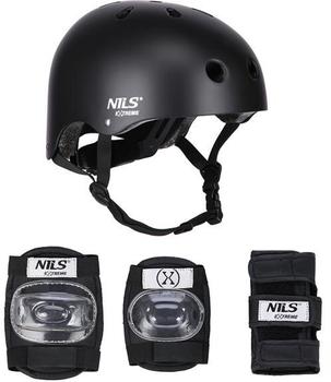 Zestaw Nils Extreme kask dla dziecka MR290 + ochraniacz H230 Czarny S (5907695553710)