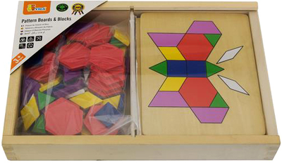 Mozaika geometryczna Viga Toys drewniana z szablonami (6934510500290)