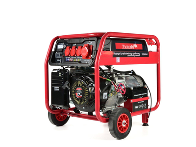 Генератор бензиновий Tvardy T05004 7.5/8.5 кВт 12/230/400 В 25 л на коліщатках трифазний 4-х тактний з електронним запуском мідна обмотка