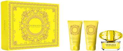 Zestaw prezentowy damski Versace Yellow Diamond Woda toaletowa 50 ml + Żel pod prysznic 50 ml + Balsam do ciała 50 ml (8011003884889)