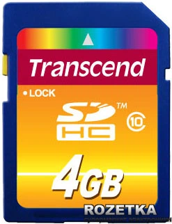 Карта памяти Transcend SDHC 4GB Class 10 (TS4GSDHC10)