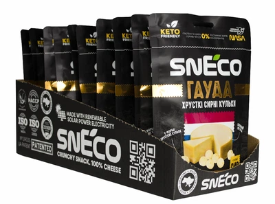 snEco "Гауда" 28г, коробка 15 пачок - сир сушений хрусткий