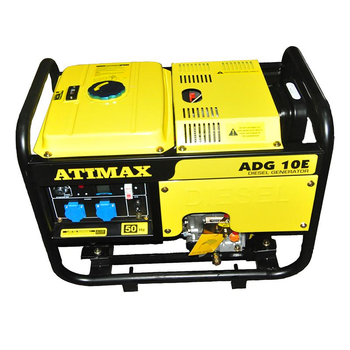 Генератор дизельний електрогенератор Atimax adg-10-e 9 ква портативна електростанція для дому в квартиру дизельгенератор 7 8 квт 220 вольт без коробки з пробігом 233 мото-годин + моторна олива