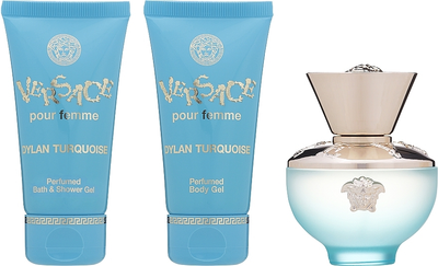 Zestaw damski Versace Dylan Turquoise Woda Toaletowa damska 50 ml + Żel pod prysznic 50 ml + Balsam do ciała 50 ml (8011003873463)