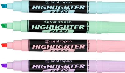 Zestaw markerów Centropen Highlighter Flexi 1-5 mm 4 szt (8595013637005)