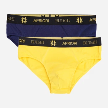 Набор трусов брифы мужской Apriori Вільні AVN-000004 XL 2 шт Джинс/Желтый (ROZ6400175186)