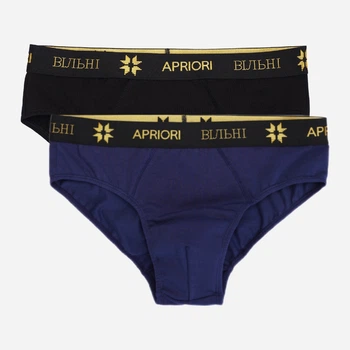 Набор трусов брифы мужской Apriori Вільні AVN-000019 XL 2 шт Черный/Джинс (ROZ6400175201)