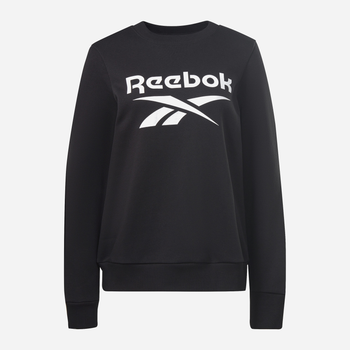 Світшот на флісі утеплений жіночий Reebok Identity Big Logo Fleece Crew 100012590 2XS Чорний (4066746331897)