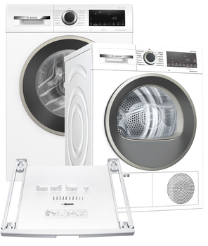 Стиральная машина Bosch Серия 4 WGA14400UA + Сушильный автомат BOSCH WQG14200UA + Соединительная планка BOSCH WTZ11400 (комплект)