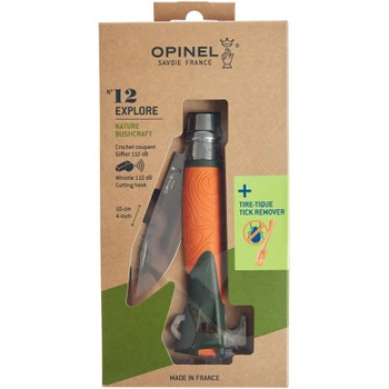 Нож Opinel 12 Explore Tick Remover Orange (002454)