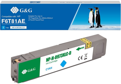 Картридж G&G F6T81AE для HP Cyan 110 мл (NH-R00973XLC)