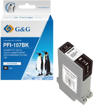 Картридж G&G PFI-107BK для Canon 130 мл Black (NC-00107BK)