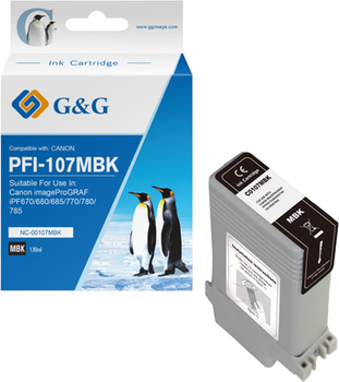 Картридж G&G PFI-107MBK для Canon Matte 130 мл Black (NC-00107MBK)