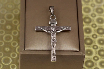 Хрестик Xuping Jewelry великий з розп"яттям 4 см сріблястий