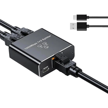 Спліттер конектор Розгалужувач для інтернет Ethernet LAN RJ45 - 2 x RJ45 (1 Гбіт/с) (486781)