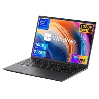 15,6-дюймовий ноутбук, оперативна пам'ять Intel N95 16 ГБ SSD512G Intel UHD Graphics 770, Windows Pro, чорний