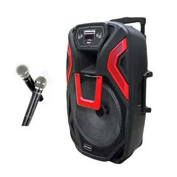 Акустическая система RIAS ZXX-1503 15" + микрофон Bluetooth/USB/SD/FM 3000 mAh 60W Black-Red (3_05068)