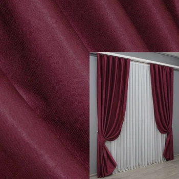 Комплект готовых штор VR-Textil Лен № 1430ш Бордовый 150х270 см 2 шт (33-0291)