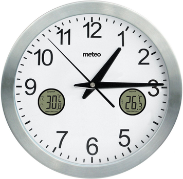 Zegar ścienny Meteo Zp31 z bezprzewodowym czujnikiem do pomiaru temperatury zewnętrznej 30 cm (5907265012647)