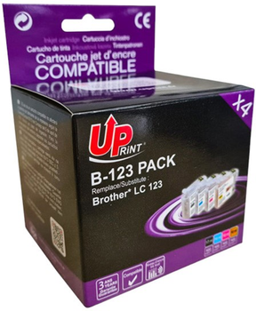 Набір картриджів UPrint B-123 PACK do Brother 4 pack 15 мл + 3 x 10 мл Black + Cyan + Magenta + Yellow (B-123 PACK)