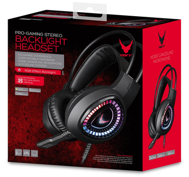 Słuchawki przewodowe gamingowe VARR Gaming RGB Headphones USB 3.5 Lite Black (VH8010L)