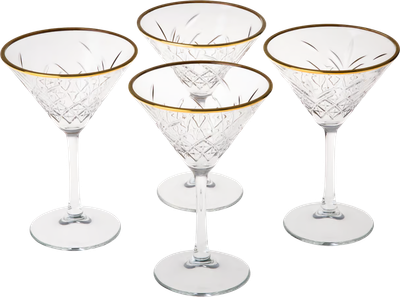 Komplet kieliszków Pasabahce Timeless Gold do martini 230 ml 4 szt (8693357554115)