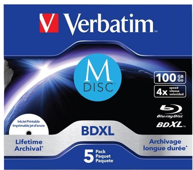 Диск Verbatim M-Disc Lifetime Archival BDXL 100 Гб 4X 5 шт (23942438335)