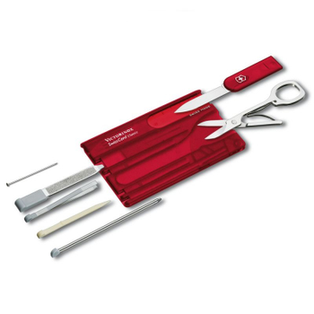 Нож Victorinox SwissCard Transparent Red Blister (0.7100.TB1)