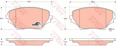 Комплект тормозных колодок, дисковый тормоз TOYOTA RAV, TRW (GDB3251)