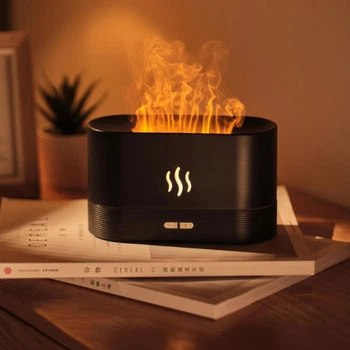 Ультразвуковий зволожувач повітря Flame Aroma Diffuser, аромадифузор (1010637-Black)