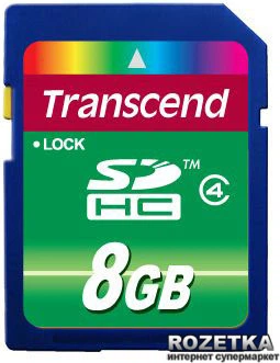 Карта памʼяті Transcend SDHC 8GB Class 4 (TS8GSDHC4)