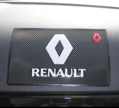 Автомобильный антискользящий коврик Лидер на торпеду с логотипом Renault 20x13 см