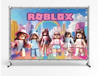 Банер "Роблокс. Roblox для дівчинки" розмір 2х3м. З люверсами.