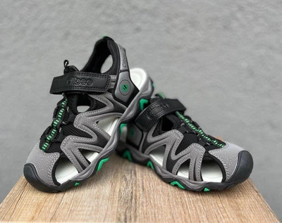 Босоніжки дитячі для хлопчиків Clibee Grey/Green 37, сірий