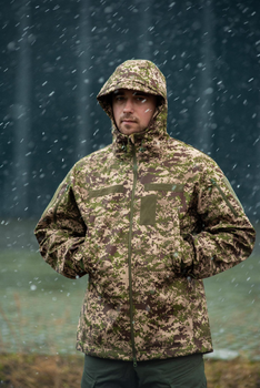 Чоловіча Куртка Хижак "Soft Shell" з капюшоном камуфляжна 2XL