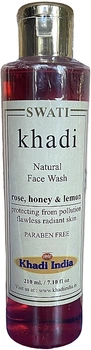 Натуральный гель для умывания "Роза, лимон и мед" - Khadi Swati Natural Face Wash Rose, Lemon and Honey 210ml (1366828-16055121)