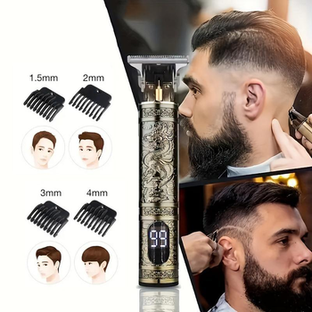Акумуляторна машинка для стрижки волосся T9 LCD HAIR CLIPPER бритва тример окантувальна для бороди 5 Вт