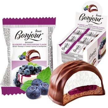 Десерт Bonjour KONTI смак чорниці 29 г х 24 шт