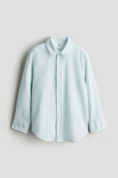 Сорочка бавовняна бірюзова в смужку H&M 116см (400098079)
