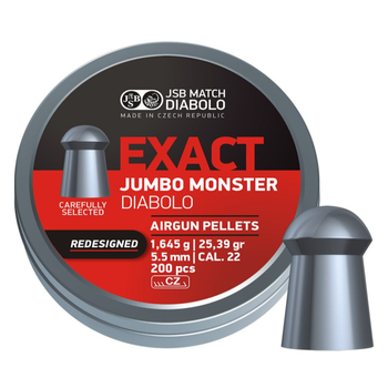 Кулі для пневматики JSB Diabolo Exact Jumbo Monster Redesigned (5,5мм, 1,645г, 200 шт)