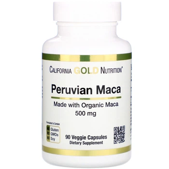 Перуанская мака California Gold Nutrition Peruvian Maca, 500 mg, 90 Veggie Capsules