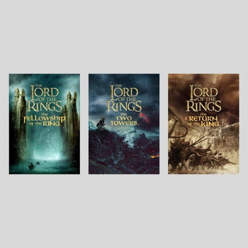 Набір постерів Володар перснів у рамках / Плакати The Lord of the Rings триптих / 3 шт А3