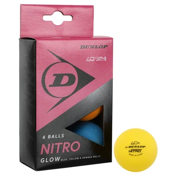 Набір м'ячів для настільного тенісу 6 штук DUNLOP NITRO GLOW (пластик, d-40мм, різнокольоровий) (DL679349N_Різнокольоровий)